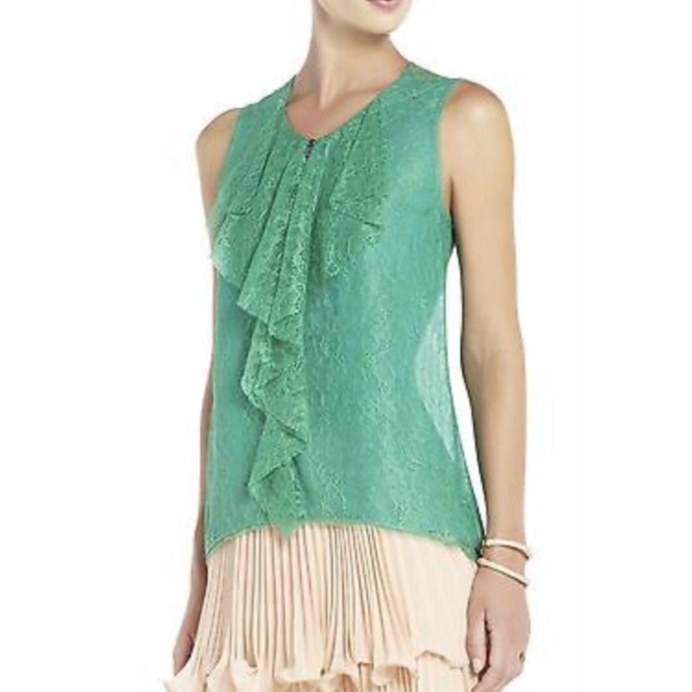 BCBG MaxAzria Steacy Ruffle Front Top